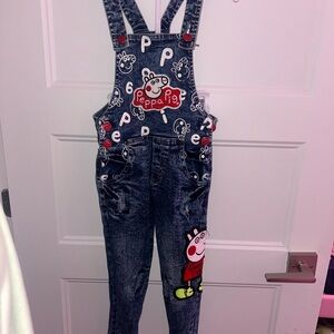 Peppa Pig Blue Denim Overalls with Adjustable Straps